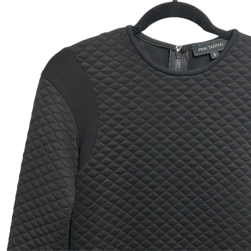 Rosa Tartán Negro Manga Larga Hasta la Rodilla Vestido Mujer Talla Pequeña Petite” Foto 3 de 4