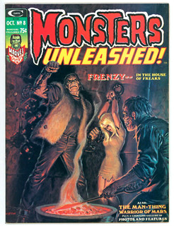MONSTERS UNLEASHED #8 FN/VF 7.0 BONDAGE COVER NEAL ADAMS MAN THING MAGAZINE 1974