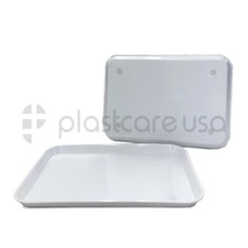 White Dental Plastic Instrument Trays, Size B Autoclavable Pack of 12 Medical