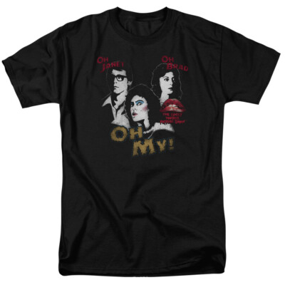The Rocky Horror Picture Show Oh 3 Ways T Shirt Licensed Horror Movie Tee Black