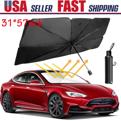 Car Windshield Sun Shade Foldable Umbrella Front Window Cover Visor Umbrella - Foto 11