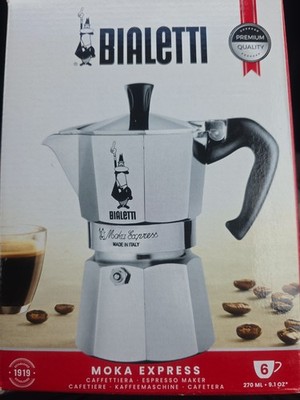 Bialetti Moka Express 6-Cup Stovetop Coffee Maker - Silver-New
