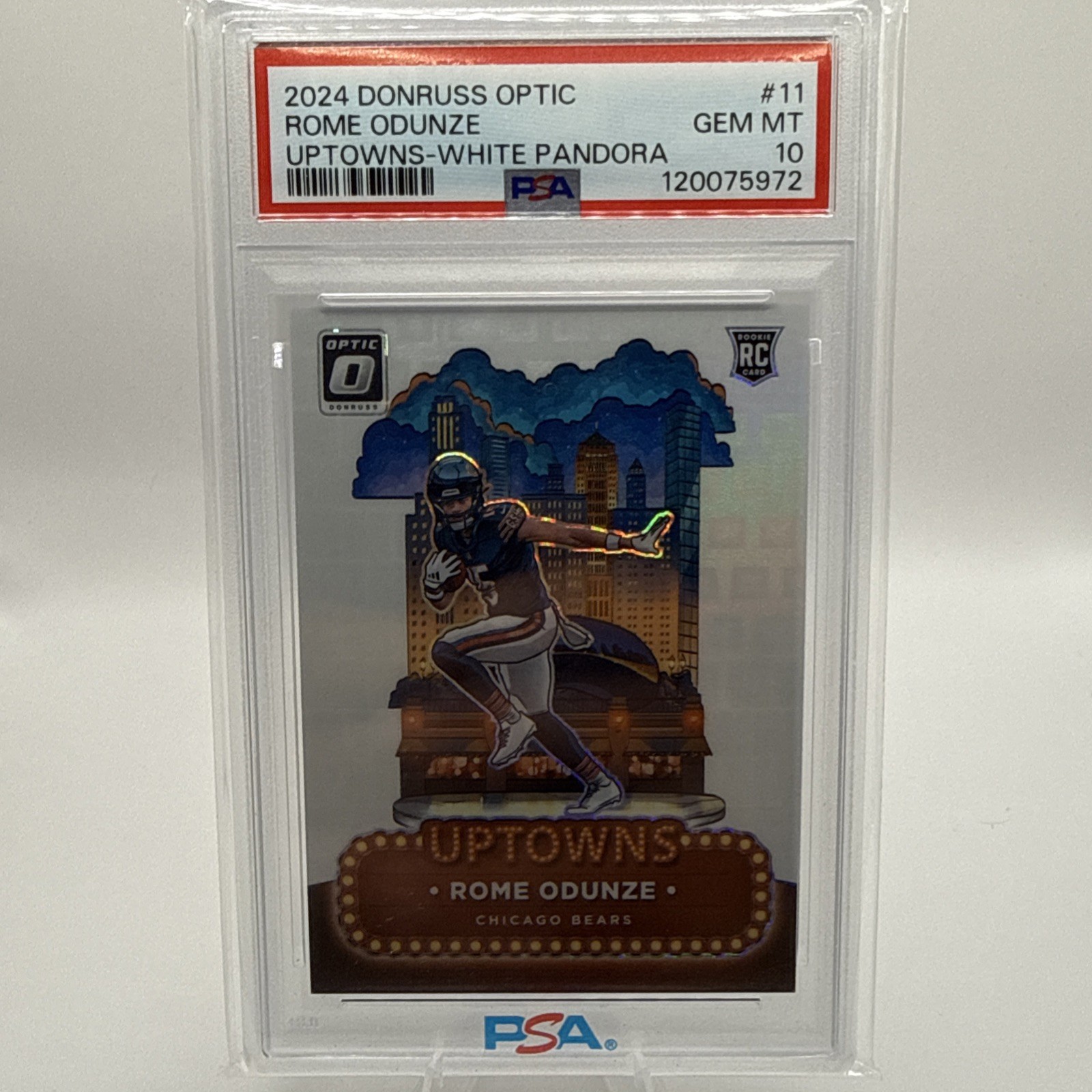 Rome Odunze Panini Donruss Optic Uptowns #11 White Pandora