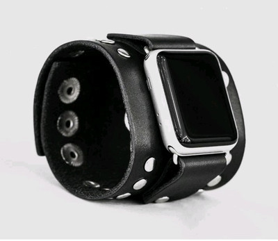 Leather Studded Apple Watch Band LL910