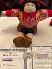 Cabbage Patch Girl Little People Soft Sculpture w/ birth cert & adoption paper