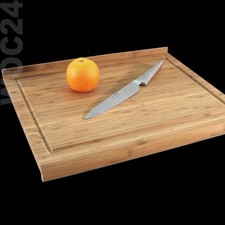 XXL Schneidebrett Schneidbrett Tranchierbrett Backbrett BAMBUS HOLZ Anschlag