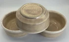 Hull Pottery Tan Glaze Ovenproof Soup Chili Bowls Set of 3 Crooksville USA