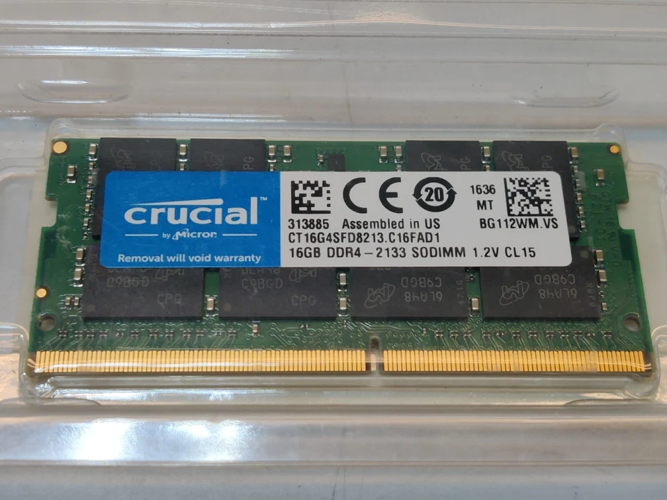 CT16G4SFD8213 CRUCIAL 16GB DDR4 2133 SODIMM PC4-17000 1.2V 260-PIN SDRAM - Image 2 of 3