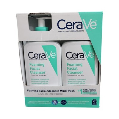 CeraVe Foaming Facial Cleanser, Normal to Oily Skin, 12 fl. oz., 2 pk.