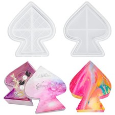 Spades Heart Resin Mold Jewelry Case Epoxy Molds Trinket Container Silicone C...