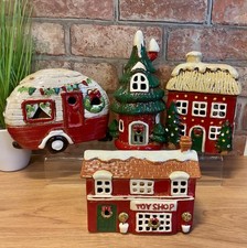 **SLIGHT SECONDS** Village Pottery Set of 4 Christmas Tealight Holders BUNDLE 2