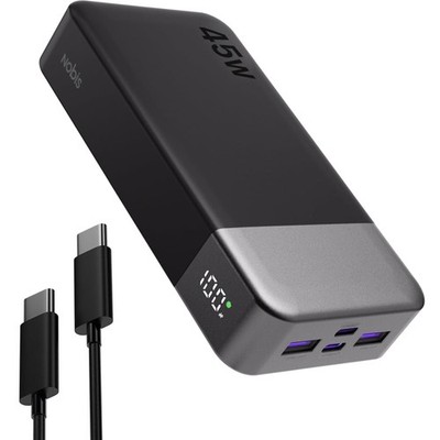 Power Bank 20000mAh, 45W, Quick Charging, Digital Display, USB C, Portable
