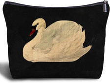 White Swan Makeup Bag for Women - Swan Gifts for Women, Makeup Bag Aesthetics...