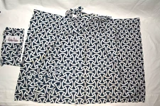 Hooter Hiders Nursing Cover by Bebe au Lait Blue White Geometric Pattern w/ Bag