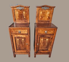 COPPIA COMODINI IN NOCE CON ALZATA INTEGRI EPOCA XX SECOLO RESTAURATI