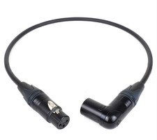 1-25'FT Mogami 2534 Neutrik Gold XLR Angle male to XLR Female balance Quad Cable