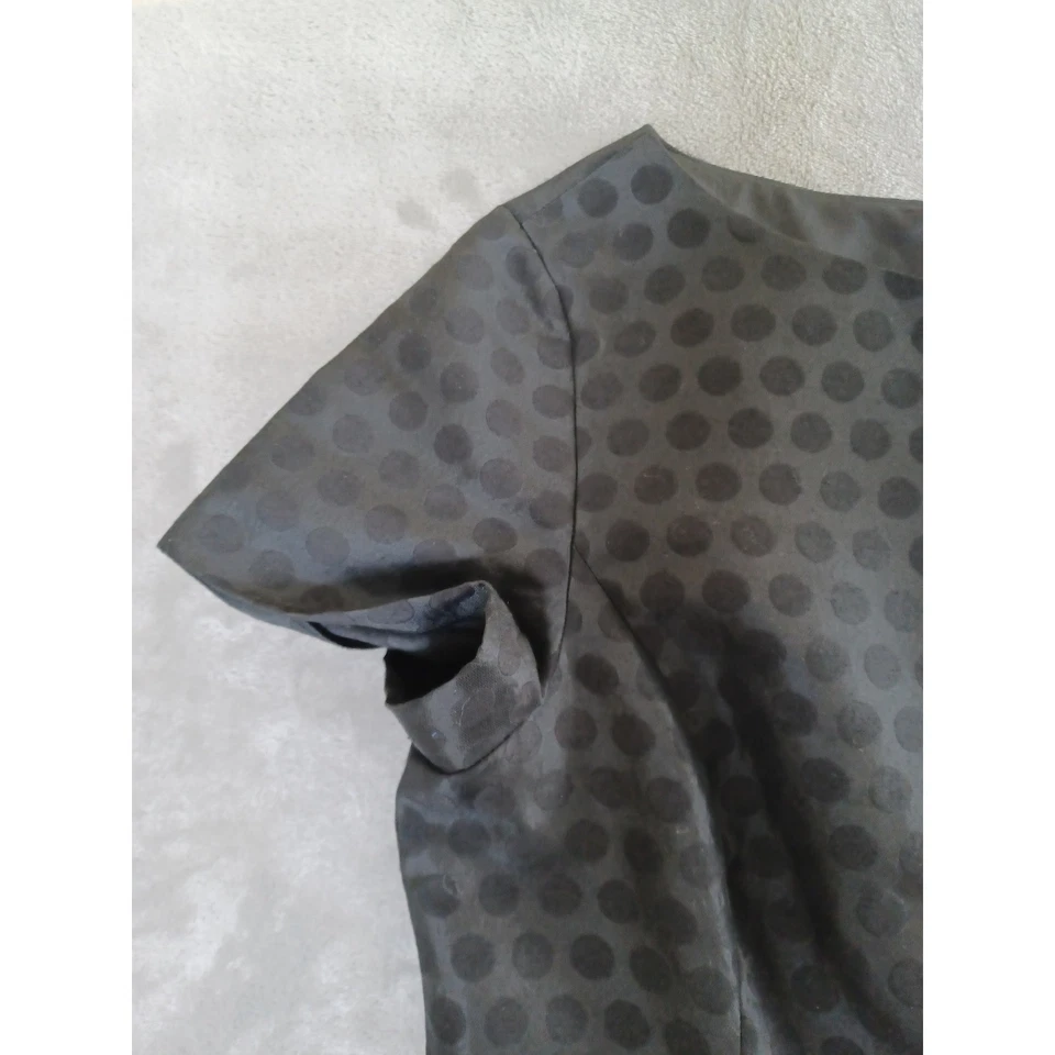 Vestido Brooks Brothers Rojo Vellón Brillo Lunares Carrera Fiesta Negro Talla 14 Foto 3 de 4