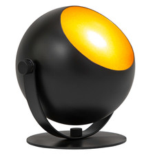 Modern Adjustable Matt Black Projector LED Table/Floor Uplighter with Gold In...