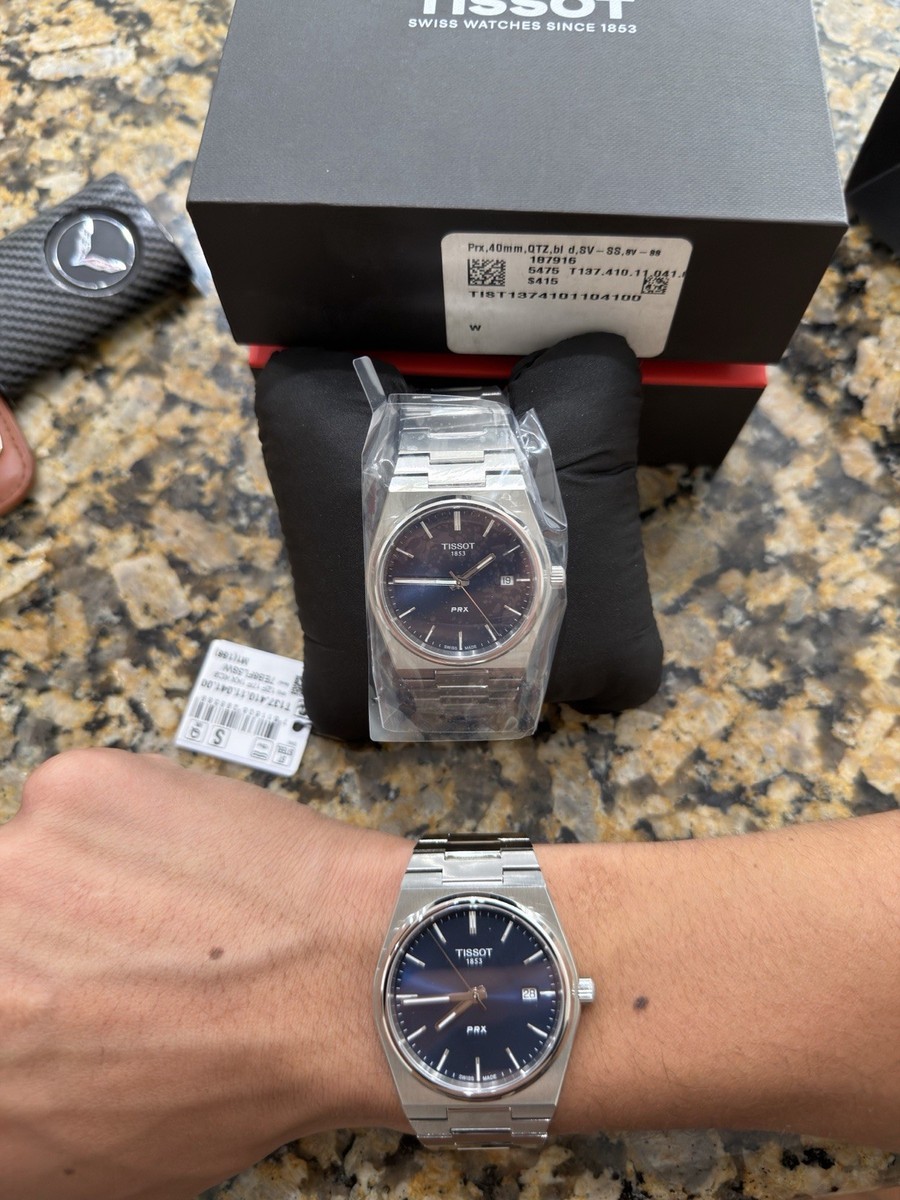 Tissot PRX 40mm Blue Sunburst Dial Quartz Stainless Steel Men's