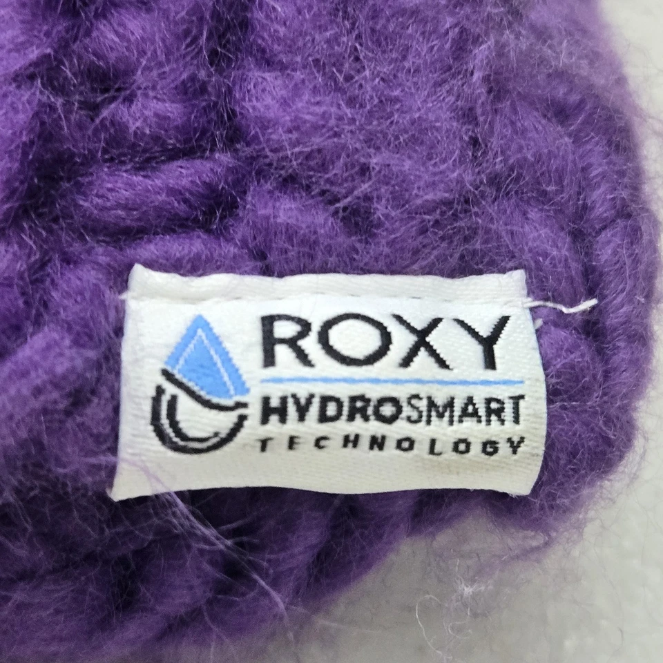 Calentador de cuello Roxy para mujer talla única púrpura tejido con cable forrado hidro inteligente nuevo con etiquetas Foto 3 de 4