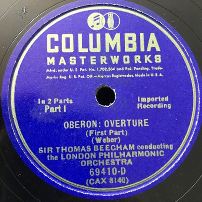 Weber*, Sir Thomas Beecham Conducting The London Philharmonic Orchestra - Oberon
