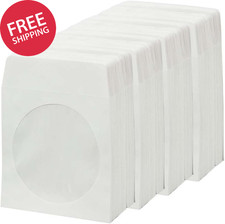 White CD DVD Paper Sleeve Window Flap Premium Thick Disc Storage Envelope Pack