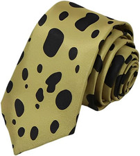 Animal Leopard Neck Tie Cosplay Silk Tie for Men Women Yellow Leopard Print