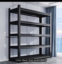 Marko Storage Solutions MSS-MS515 1.5m Industrial 5 Tier Metal Shelf - Black