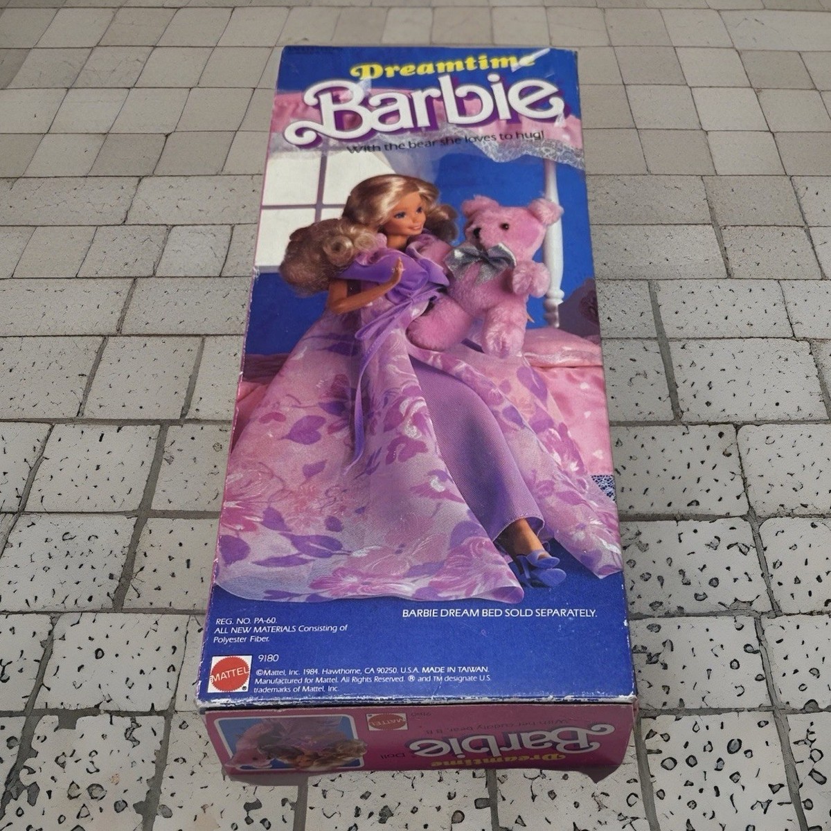 Vintage Dreamtime Superstar Barbie w Cuddly Bear 1984 Mattel 9180