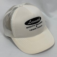 Vintage Leonard Utility Buildings Truck Covers Mesh Back Snapback Cap White Osfa Vintage Leonard Utility Buildings Truck Covers Mesh Back Snapback Cap White Osfa
