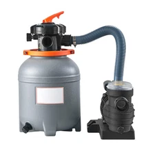 12 in Sand Filter Pump for Above Ground Swimming Pools 1/3 HP 2650 GPH Flow Rate