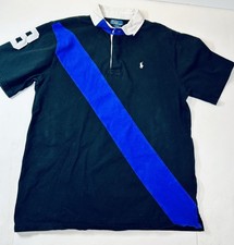 Polo Ralph Lauren Rugby Style Polo Shirt Kids Black Blue Youth Size XL 18-20