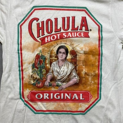 New Cholula Hot Sauce Original Graphic Print T-Shirt Size M Beige Novelty NWT