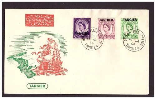 Tangier - 18th January 1954 Wildings overprints on illustrated first day cover.
