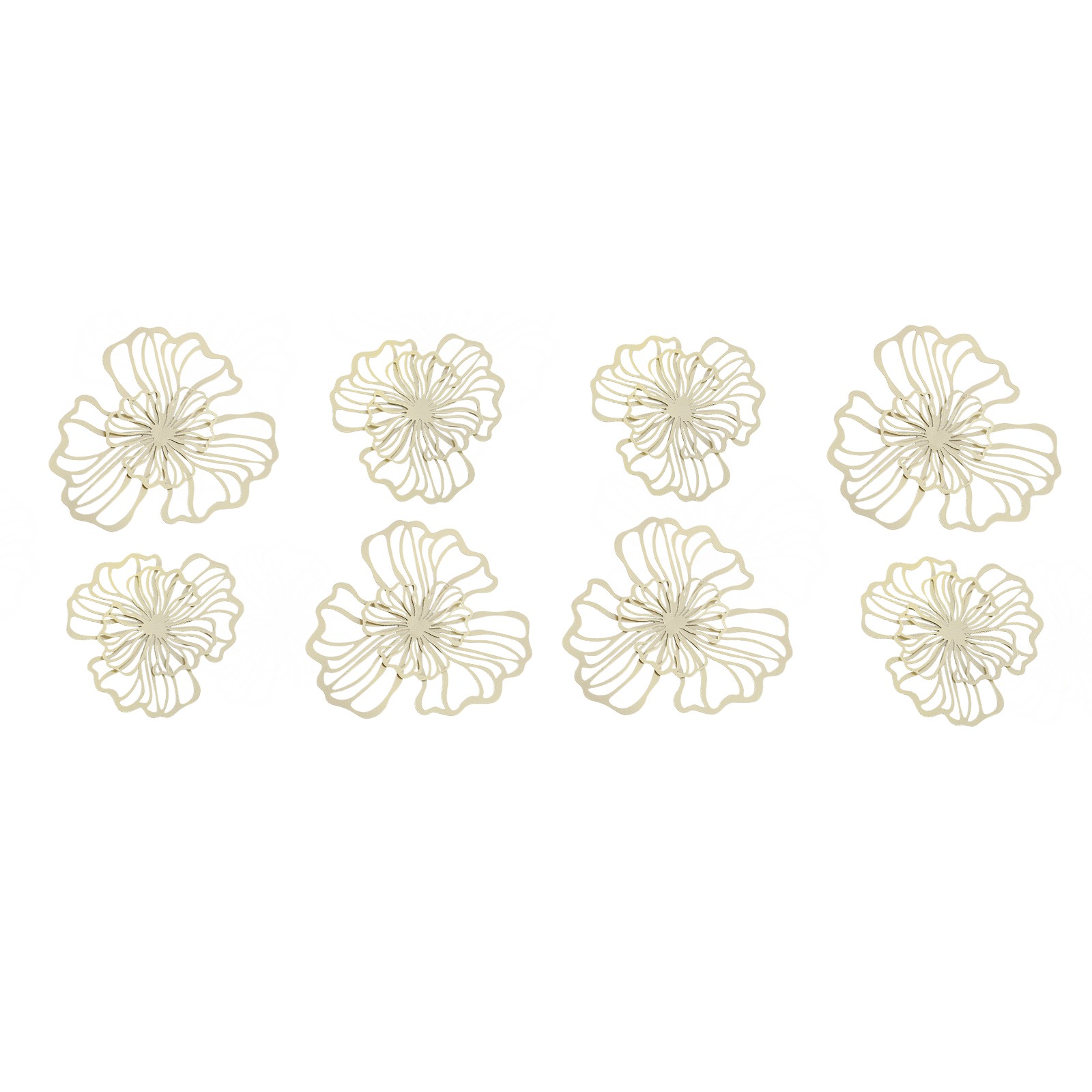 7-Piece Flower Metal Wall Art Decor Metal Wall Hanging for Living Room Bedroom