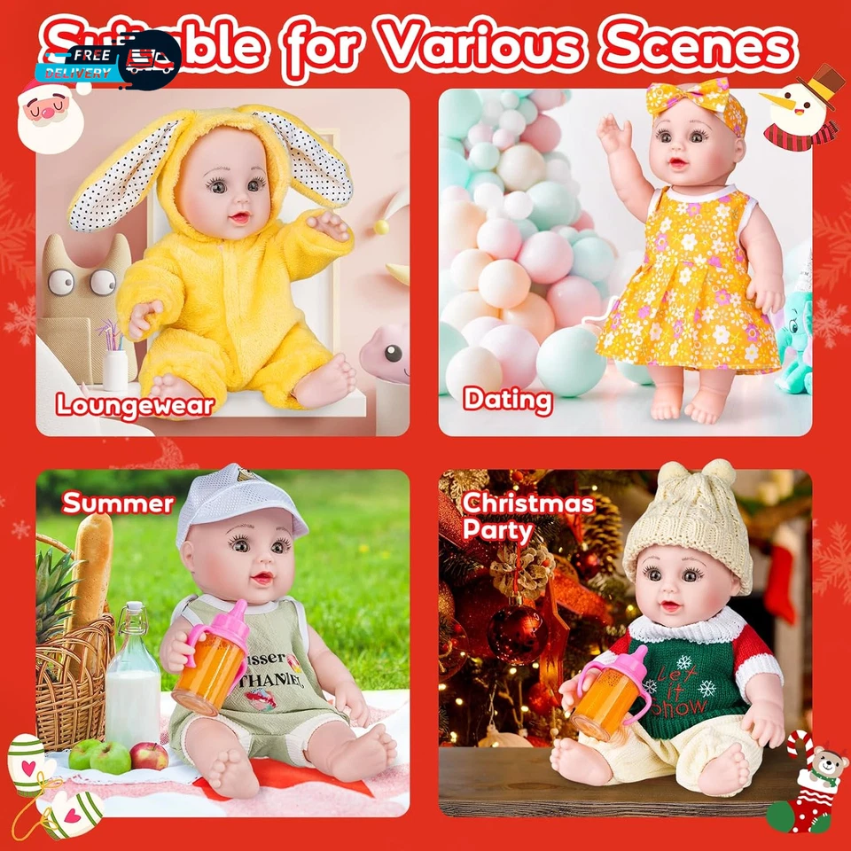 Baby Doll 2025 Advent Calendar Gifts,  12'' Dolls Set with Clothes & Accessories - Image 4 of 4