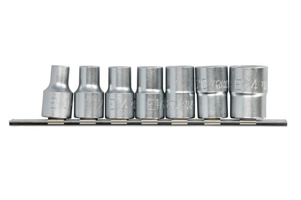 E-Torx-Stecknusssatz Toptul 1/2 Zoll 7 StüCk (E10, E12, E14, E16, E18, E20, E24)-image