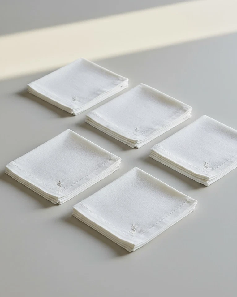 Linen Dinner Napkin 18X18 White with Hemstitched by Decorating Touch, Set of 12 - Image 4 of 4