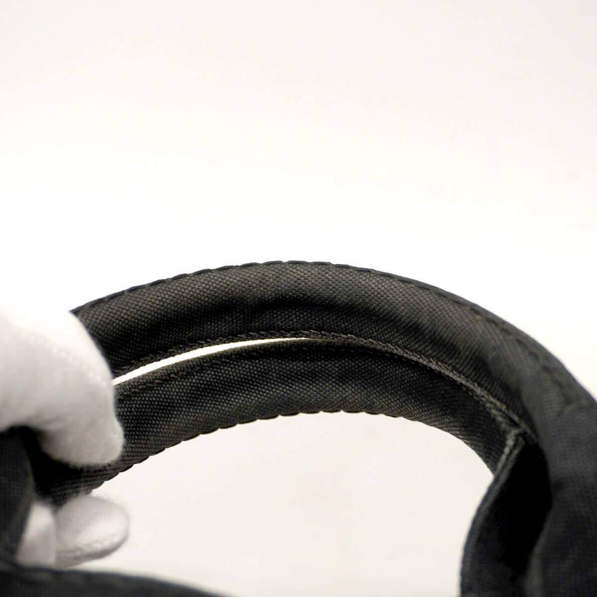 6ab1739 k Prada Tote Bag Canapa Canvas Black Gold Hardware Used Ladies thumbnail 10