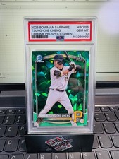 TSUNG-CHE CHENG 2025 Bowman Sapphire Chrome Prospects #BCP95 Green /99🔥PSA 10