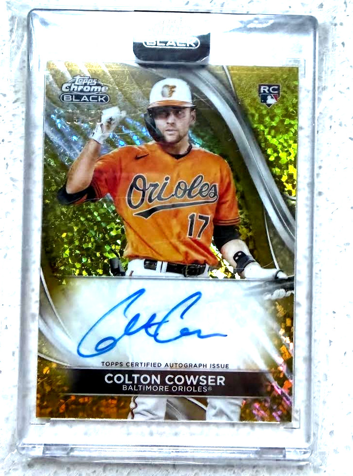 2024 Topps Chrome Black AUTO Colton Cowser Gold Mini-Diamond 5/50