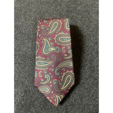 Traditionalist Mens Burgundy Paisley 100% Italian Silk Necktie Made in USA