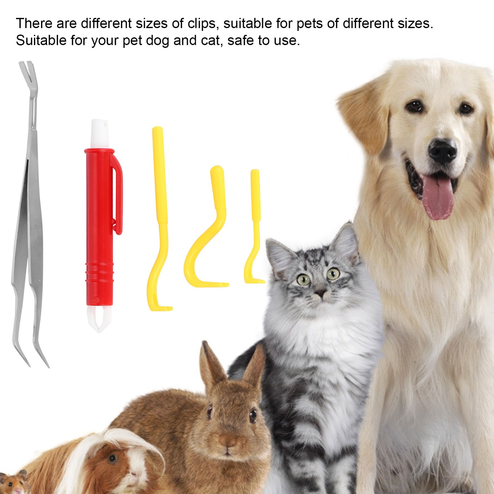 5pcs Tick Removal Tool Kit Easy Use For Dog Cat Flea Clip Remover //