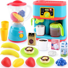 Kitchen Appliances Toys Set, Pretend Kids Kitchen set with Coffee Maker, Toy Ble