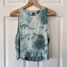 Sweaty Betty Gym Workout High Low Crop Tank Top Women’s XS Tie Dye Green Running