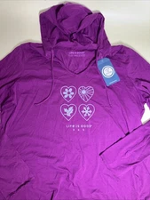 Life Is Good Hooded T Shirt Size XXL Purple Four Seasons NWT Hoodie