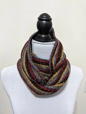 Harve Benard Women's Infinity Metallic Multicolor Scarf Acrylic Stripe 