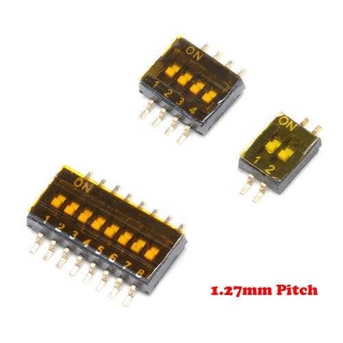 Interruptor DIP - Paso de 2,54/1,27 mm - Pin chapado en oro Montaje PCB de 1/2/4/6/8 posiciones - Imagen 3 de 6
