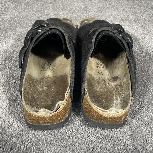Birkenstock Arizona Womens Sz 38 US 7 Narrow Two-Strap Black Leather Sandals - Picture 6 of 11