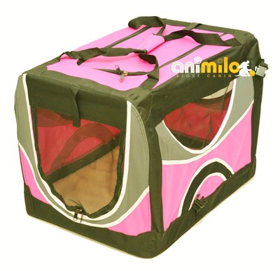 Cage Pliable Tissu Rose De Transport Du Chien Chat 102x69x69 Cm Ebay